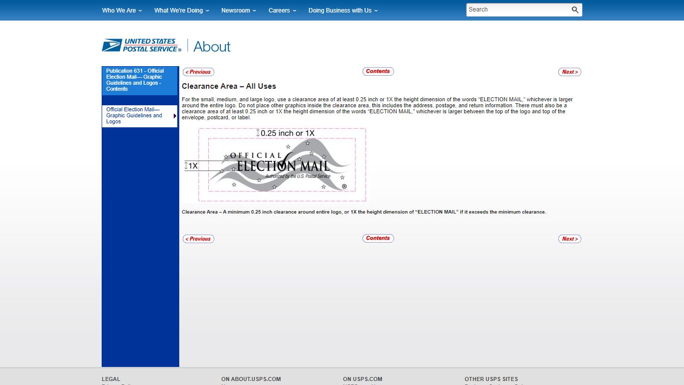 Clearance Area – All Uses - USPS